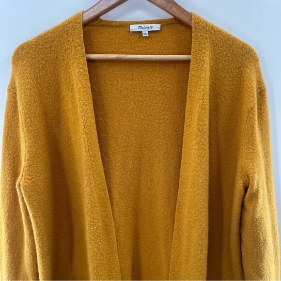 Madewell Mustard Orange Wool Alpaca Blend Boho Open Cardigan Sweater Size Small - Picture 3 of 10